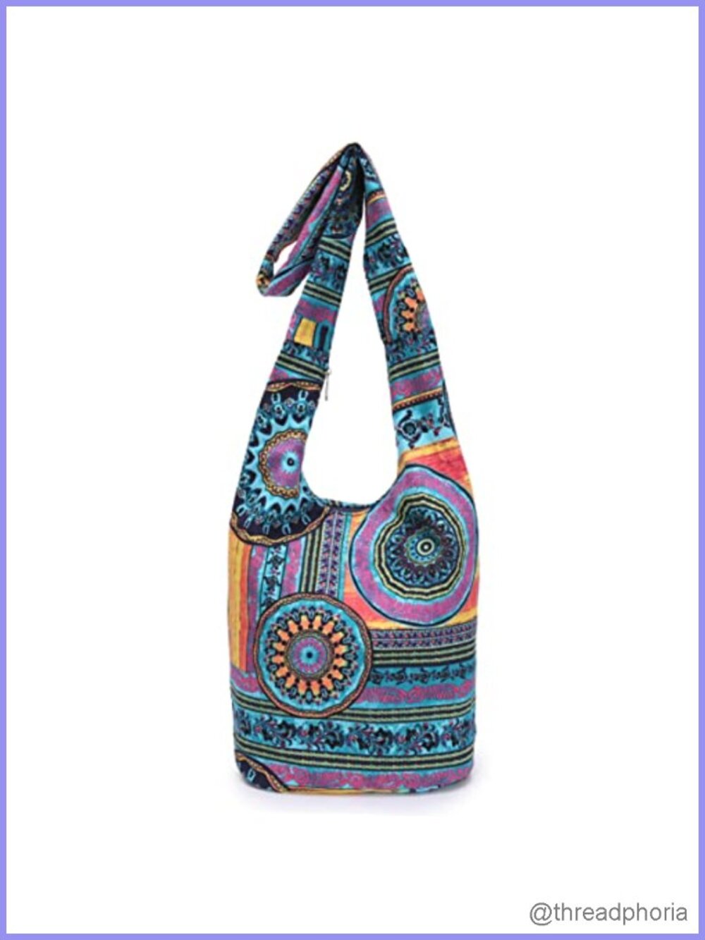 Canvas Hippie Crossbody Bag Bohemian Animal Print Hobo Shoulder Handbag